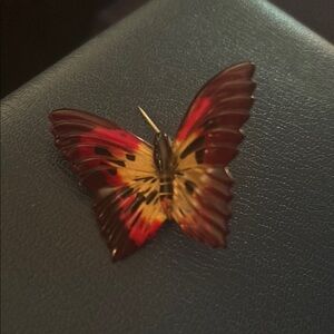 Red and Yellow Butterfly Brooch